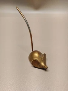 Vintage Brass Mouse With Long Tail Receipts Orders - Picture 1 of 6