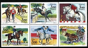 Sweden 1990 Booklet pane World Equestrian games. Engraver Sjööblom. MNH - Picture 1 of 1