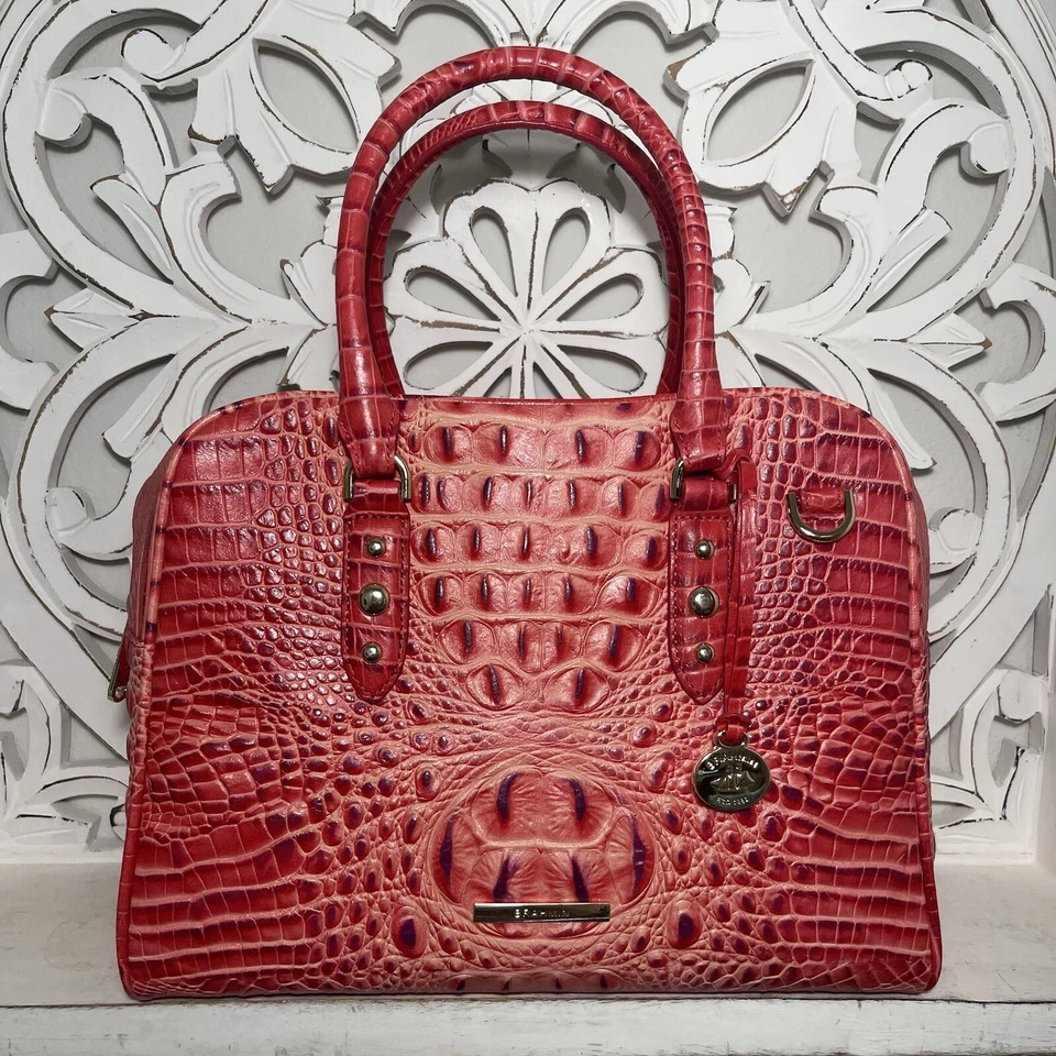 BRAHMIN Marissa Cayenne Red Taos Satchel ore Shoulder BAG Handbag Purse