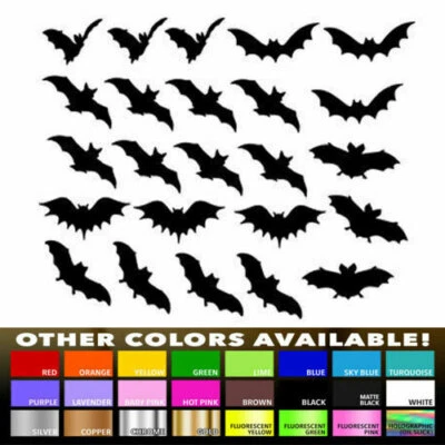 24 pegatinas de murciélago para calcomanía decoración del hogar pared ventana coche habitación sobre fiesta taza arte Foto 1 de 4