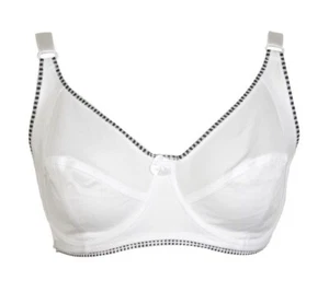 Soutien gorge 125F blanc bord damier à armatures lingerie femme grande taille - Imagen 1 de 1