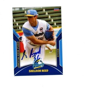 Sheldon Reed signed autograph 2022 Myrtle Beach Cubs baseball card Clemson!