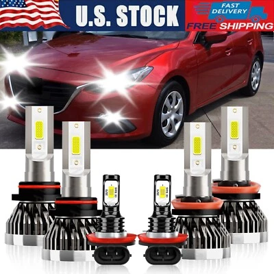 Для Mazda 3 Sport 2012 светодиодная лампа фары + противотуманные фары комбо супер яркий белый - Изображение 1 из 4