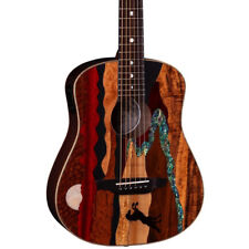 Luna Safari Vista Stallion Acoustic-Electric Travel Guitar w/ Padded Gig Bag for sale