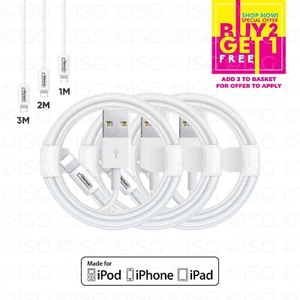 Fast Charger sync USB cable for Apple iPhone 5 6 7 8 X XS XR 11 12 13 Pro iPad - Picture 1 of 8