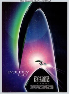 Star Trek Generations Theatre Movie Promo Vtg 1994 Full Page Print Advertisement - Picture 1 of 4