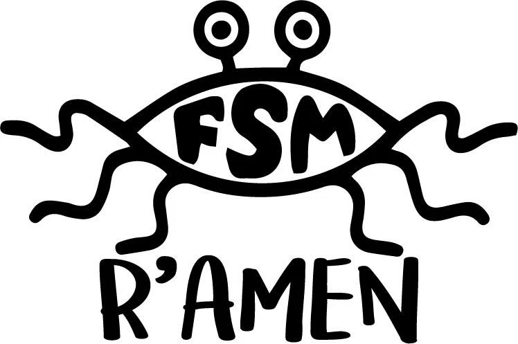 Calcomanía Flying Spaghetti Monster Ramen ventana parachoques pegatina coche FSM fideos  Foto 1 de 1