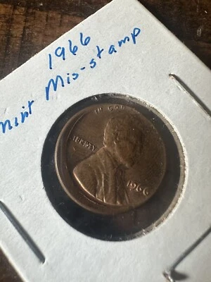 1966 full date Off Center ERROR Lincoln Cent BU RD - Image 1 of 2