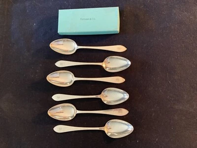 Tiffany & Co. Faneuil Sterling Silver Set of 6 Matching Oval Spoons w/h Monogram - Image 1 of 3