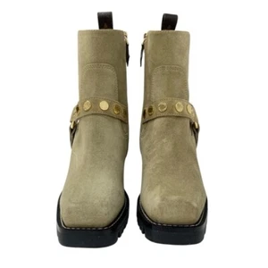 LOUIS VUITTON Monogram Short Boots Suede Beige Good Size36.5 US About5.5 Women - Picture 1 of 24