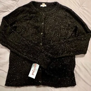 Adorable Cat & Jack Black Glittery Cardigan NWT Size XL - Picture 1 of 7