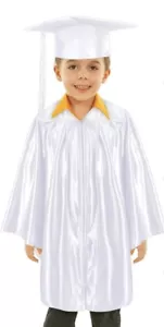 Kind weiße Abschlusskappe, Quaste & Kleid - Vorschule & Kindergarten Gr.S 24"" - Bild 1 von 6