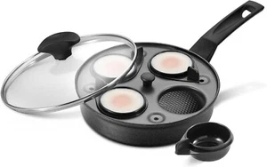 2 in 1 20cm Egg Poacher Pan & Egg Maker 4 Non Stick Egg Poachers Prestige New - Picture 1 of 4