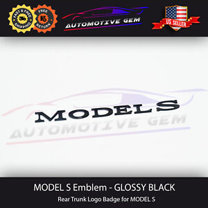 Tesla Model S Emblem GLOSS BLACK Letter Logo Badge Sticker P100D P90D P85D P70D