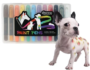 12 Colors Pet Hair Dye Paint Pen, Temporary Dog Hair Dye, Non-Toxic and Washable - Picture 1 of 12