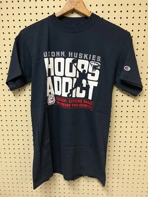 New Mens Medium Champion UCONN Huskies Basketball Hoops Navy Blue T-shirt CT - Image 1 of 4