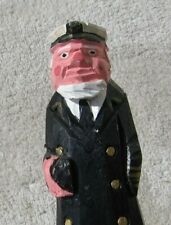 Vintage Carved Wood Nautical Maritime Old Time Peg Leg Sea Captain with Pipe