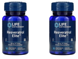 Trans Resveratrol Elite 2X30 Caps Life Extension Japanese Knotweed/Glactomannans - Picture 1 of 2