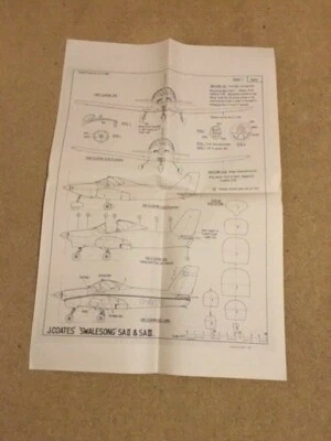 Aeromodeller scale drawing No. 3002 Coates Swalesong 1/24 & 1/48 scale - Image 1 of 4