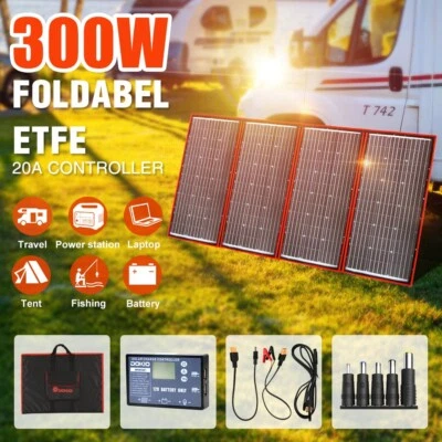 300w Faltbar Tragbar Solarpanel für Powerstation/Wohnmobil/Autobatterie/Handy - Bild 1 von 4