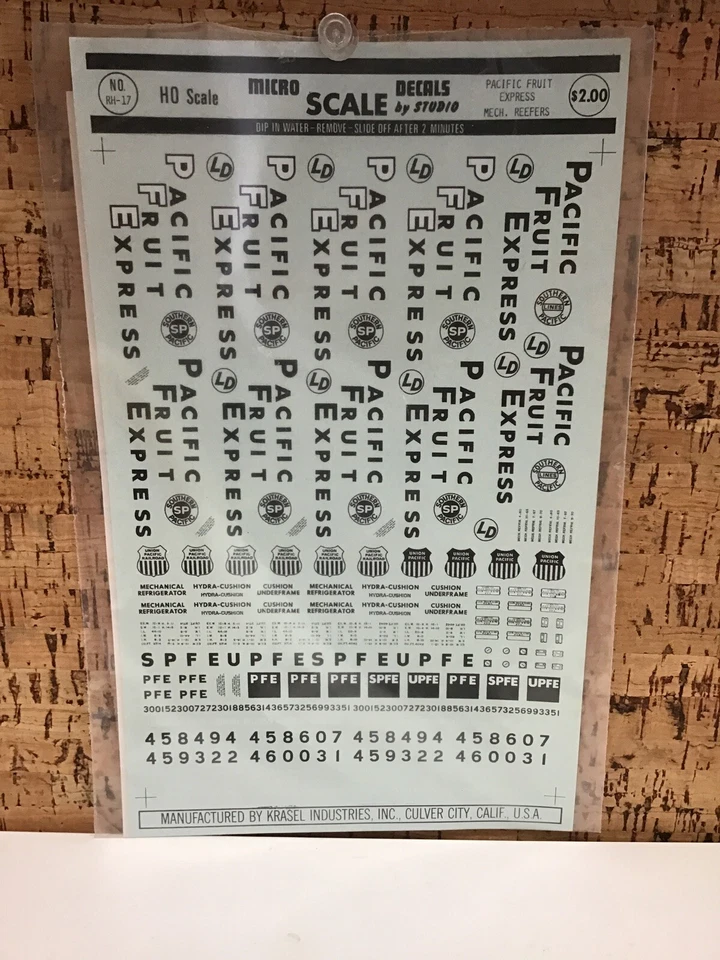 MICROSCALE DECAL HO SCALE 87-17: Pacific Fruit Express Mech. Reefers New - Image 1 of 1