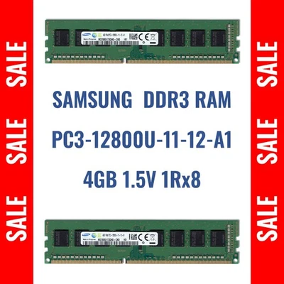 PC3-12800U DDR3 RAM SAMSUNG 4GB 1600MHz 1.5V UDIMM Desktop Speicher Modul Top - Bild 1 von 4