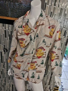 Nick & Nora Damen Gr.M weiß Flanell Pyjama Oberteil Winter Enten Schnee 0431 - Bild 1 von 5