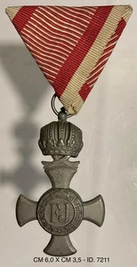 AUSTRIA FRANCESCO GIUSEPPE CROCE AL MERITO DI GUERRA CON CORONA 1a G.M. 1916.918 - Picture 1 of 8