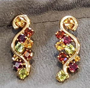 ShopHQ / NYC II - 4,14 kt Kissenförmige Multi Edelstein Wirbel Ohrringe - Neu - Bild 1 von 3