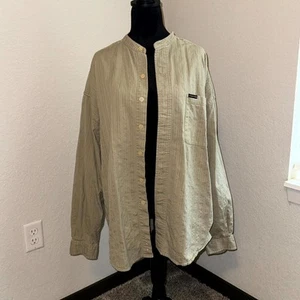 Structure Shirt Men's XL Green Striped Cotton Long Sleeve Button Front Classic - Picture 1 of 7