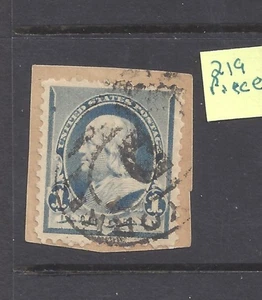 US Scott #219 F/VF USED on piece with great New York cancels! - Picture 1 of 1