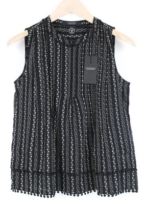 MAISON SCOTCH Women's Top XS Cropped Tasselled Floral Hook & Loop Fasten Style * - Image 1 of 4