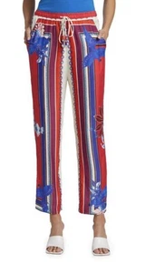 Farm Rio Hose S Neu mit Etikett Tropical Ara Boho Perlen Quaste seidig Pull-On - Bild 1 von 13