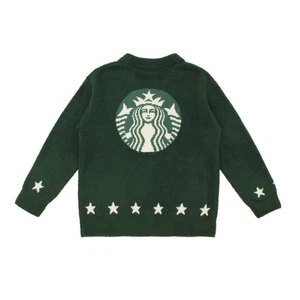 Starbucks X Gelato Piqué Japón Limited Chaqueta Estrella en Polvo Cárdigan Verde Esponjoso - Imagen 1 de 4