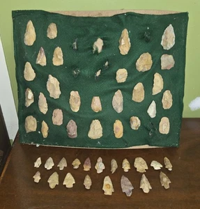 47 PIECE ARROWHEAD & PARTIAL ARROWHEAD LOT MISSISSIPPI FOUND Y2K ERA DISCOVERIES - Picture 1 of 8