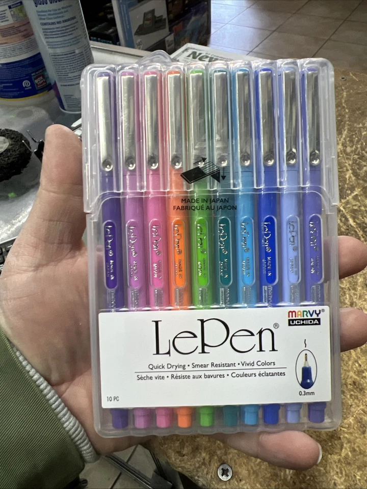 Marvy Uchida Le Pen Micro Fine Plastic Point Acid 10 Color Bright Set Lepen