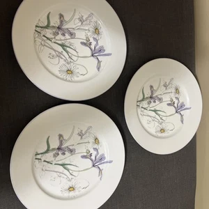 Vtg 3 Block Spal Hillside 10 1/2” Plates Mary Lou Goertzen Watercolors FreeShipp - Picture 1 of 4