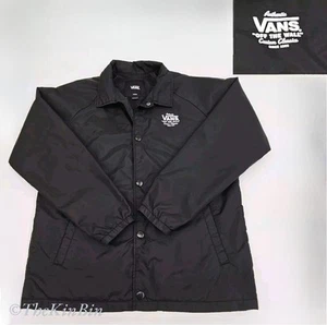 Vans Torrey schwarze Jacke Off the Wall klassische Jugend große Druckknopfleiste Windbreaker - Bild 1 von 20