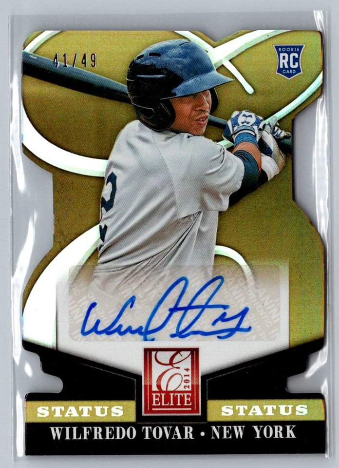 2014 Donruss #91 Wilfredo Tovar Elite Gold Status Die Cut Signatures /49 A1c - Image 1 of 2