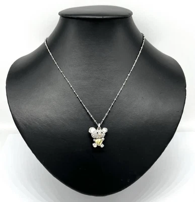 Modeschmuck Kette mit Anhänger, Guess, Maus, simulierte Diamanten, 45 cm lang - Bild 1 von 3