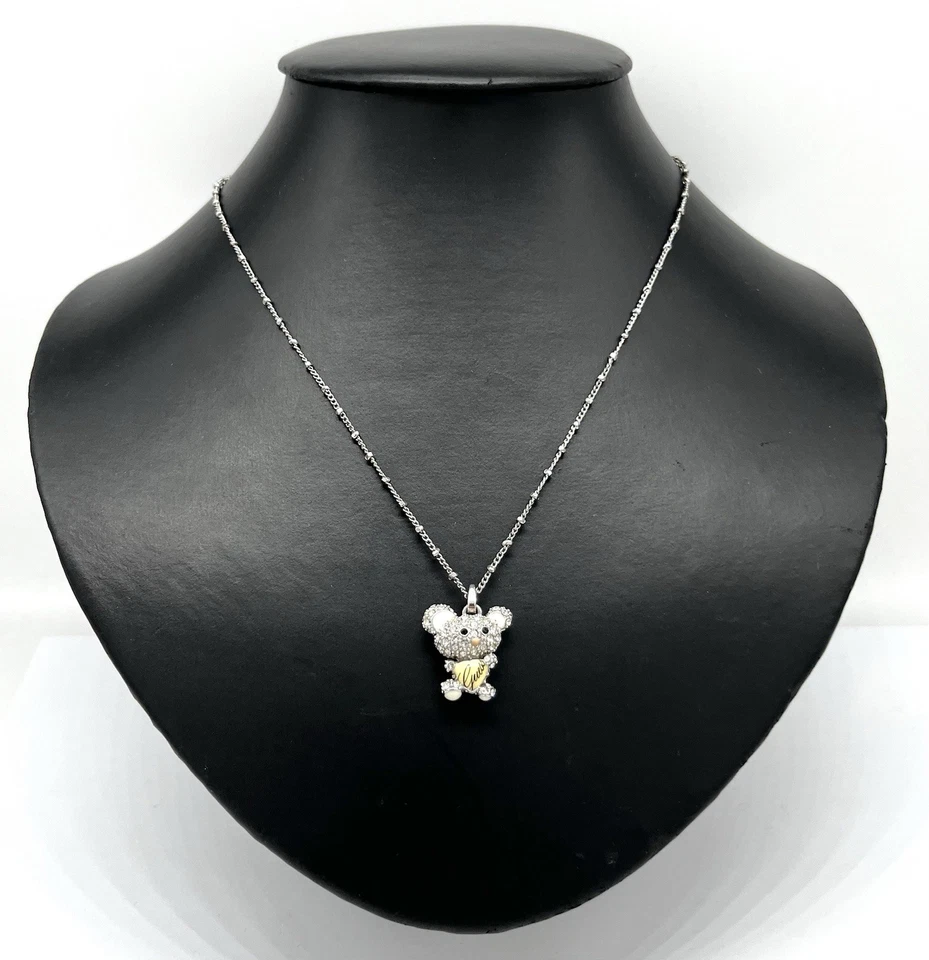 Modeschmuck Kette mit Anhänger, Guess, Maus, simulierte Diamanten, 45 cm lang - Bild 1 von 3