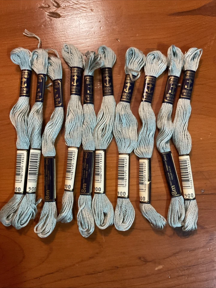 New (10) MEZ Mouline Stranded Embroidery Thread #900 W. Germany Made Sticktwist - Image 1 of 3