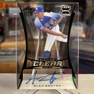 Alex Santos 2020 Leaf Trinity Clear Green Acetate Prospect Rookie RC SSP /20 - Picture 1 of 3