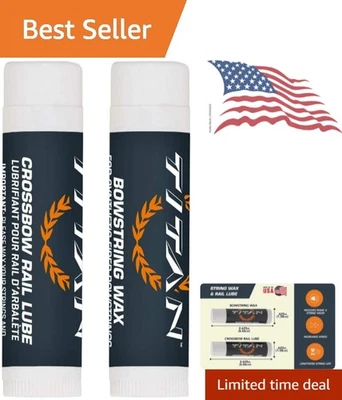 Combo de lubricante de cera y riel Titan para ballesta, paquete de 2, blanco - hecho en América Foto 1 de 4