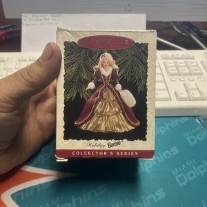 Hallmark Keepsake Ornament Holiday Barbie 1996 Purple Dress Christmas Decoration - Picture 1 of 4