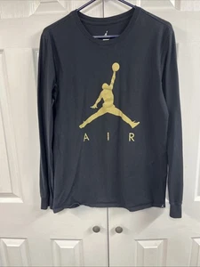 Air Jordan Schwarz/Gold Langarmshirt Herren Gr. Medium " - Bild 1 von 4