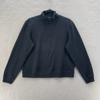 Lauren Ralph Lauren Sweatshirt Women Large Black Embroidered Quarter Zip Preppy - Image 1 of 4