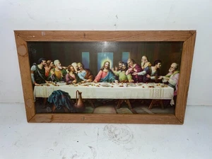 Antiker Jesus & Apostel Letztes Abendmahl Druck datiert 1939 und Berlin Connecticut - Bild 1 von 2