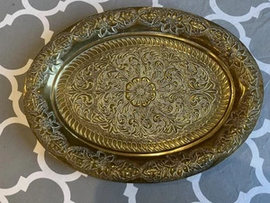 Beautiful Rare Vintage Brass Oval Tray - Picture 1 of 4