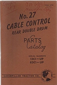 Caterpillar No. 27 Cable Control Parts Manual - Picture 1 of 1
